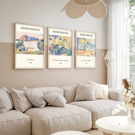 Wallity Huhu266 Cuadro Decorativo Enmarcado 30 x 40 cm (3 Piezas)